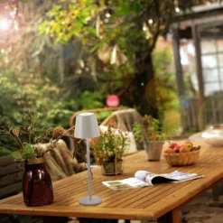 Akku Tischleuchte , beige/greige Indoor, Outdoor, Camping
