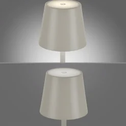 Akku Tischleuchte , beige/greige Indoor, Outdoor, Camping