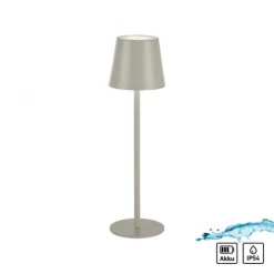 Akku Tischleuchte , beige/greige Indoor, Outdoor, Camping