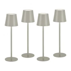 Akku Tischleuchten 4er Set, beige (greige) Indoor, Outdoor, Camping