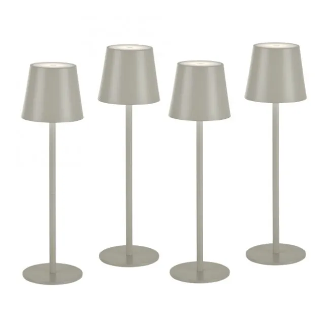 Akku Tischleuchten 4er Set, beige (greige) Indoor, Outdoor, Camping