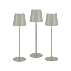 Akku Tischleuchten 3er Set, beige (greige) Indoor, Outdoor, Camping