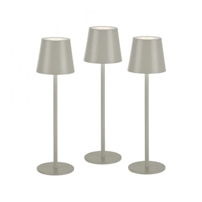Akku Tischleuchten 3er Set, beige (greige) Indoor, Outdoor, Camping