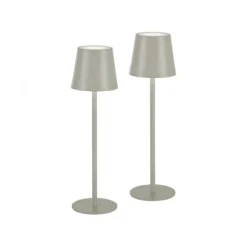 Akku Tischleuchten 2er Set, beige (greige) Indoor, Outdoor, Camping