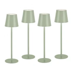 Akku Tischleuchten 4er Set, grün (lindgrün) Indoor, Outdoor, Camping