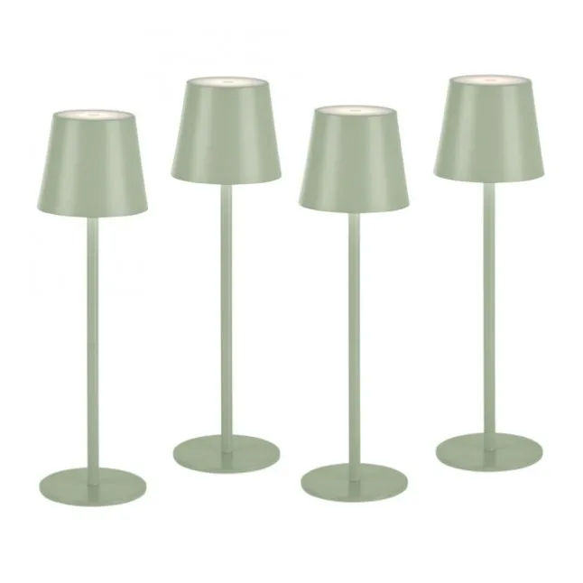 Akku Tischleuchten 4er Set, grün (lindgrün) Indoor, Outdoor, Camping