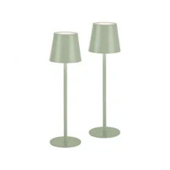 Akku Tischleuchten 2er Set, grün (lindgrün) Indoor, Outdoor, Camping