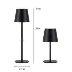 Akku Tischleuchten 4er Set, schwarz Indoor, Outdoor, Camping