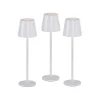 Akku Tischleuchten 3er Set, weiß Indoor, Outdoor, Camping