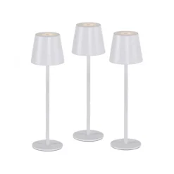Akku Tischleuchten 3er Set, weiß Indoor, Outdoor, Camping