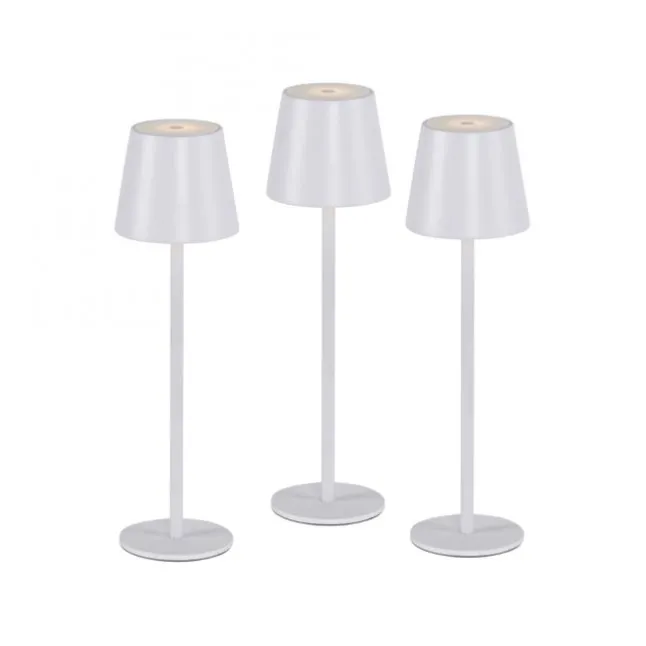 Akku Tischleuchten 3er Set, weiß Indoor, Outdoor, Camping