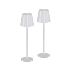 Akku Tischleuchten 2er Set, weiß, Indoor, Outdoor, Camping
