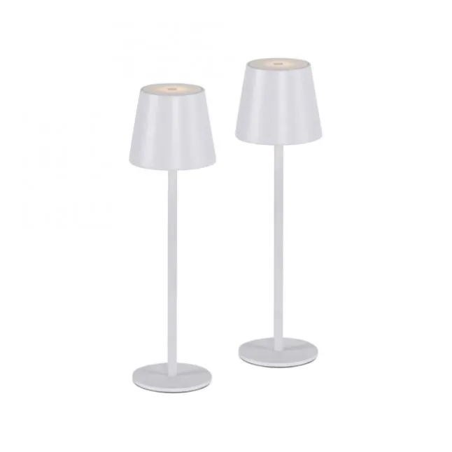 Akku Tischleuchten 2er Set, weiß, Indoor, Outdoor, Camping