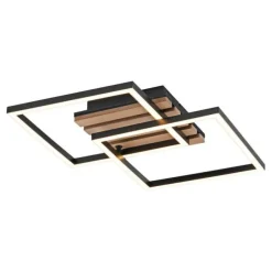 Deckenleuchte AKUSTIKA, Holz-natur, schwarz, modern, drehbar