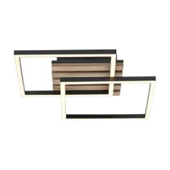 Deckenleuchte AKUSTIKA, Holz-natur, schwarz, modern, drehbar