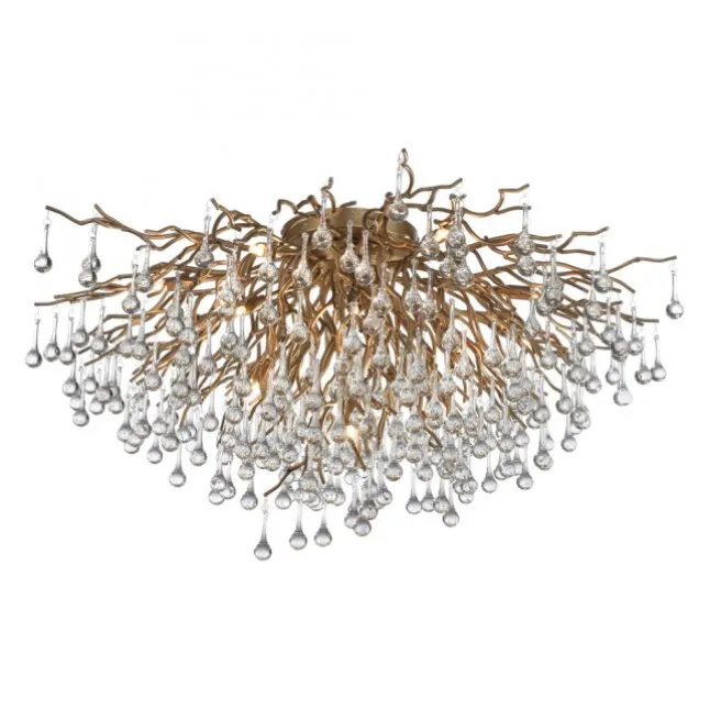 Deckenleuchte, Altmessing Optik, 280 Glasprismen, LED fähig