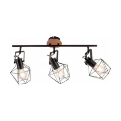 Deckenleuchte, Holz, Metall, modern, Vintage Stil, verstellbare Spots