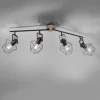 Deckenleuchte, Holz, Metall, modern, rustikales Design, schwenkbar, Vintage