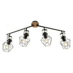 Deckenleuchte, Holz, Metall, modern, rustikales Design, schwenkbar, Vintage