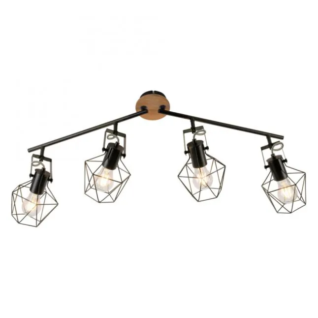Deckenleuchte, Holz, Metall, modern, rustikales Design, schwenkbar, Vintage