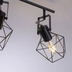 Deckenleuchte, Holz, Metall, modern, rustikales Design, schwenkbar, Vintage