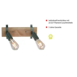 Deckenleuchte, rustikales Design, verstellbare Spots, Holz, Metall, modern