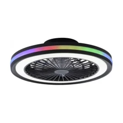 Deckenventilator, Deckenleuchte schwarz, Drehrichtungswechsel mit Rainbow RGB