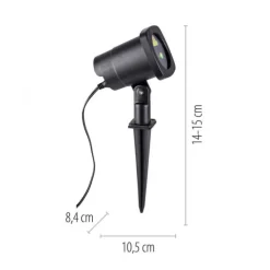 Erdspießleuchte, Laserleuchte, schwarz, IP44, bunte Lichteffekte