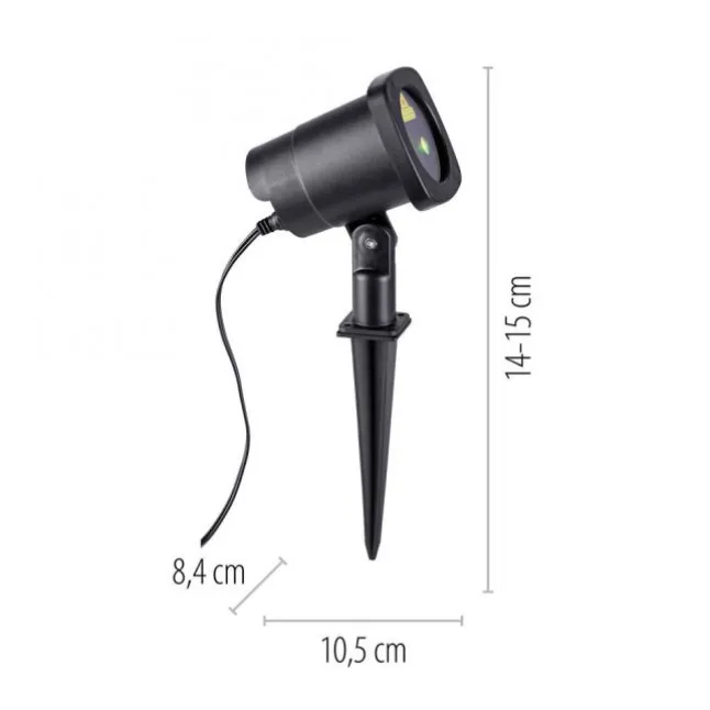 Erdspießleuchte, Laserleuchte, schwarz, IP44, bunte Lichteffekte