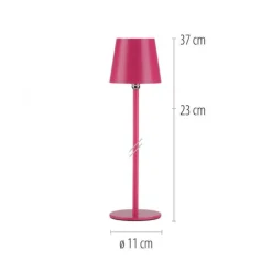 Flaschenleuchte, Akku, mit zusätzlichem Fuß, pink