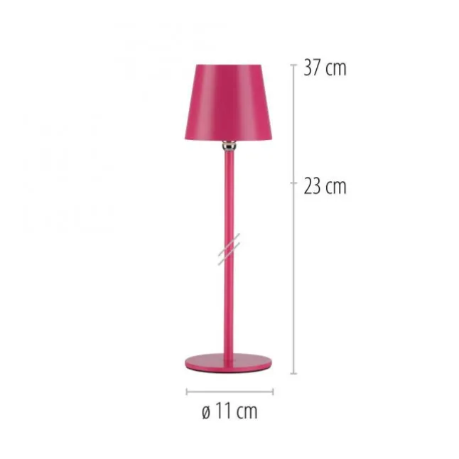 Flaschenleuchte, Akku, mit zusätzlichem Fuß, pink