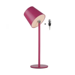 Flaschenleuchte, Akku, mit zusätzlichem Fuß, pink