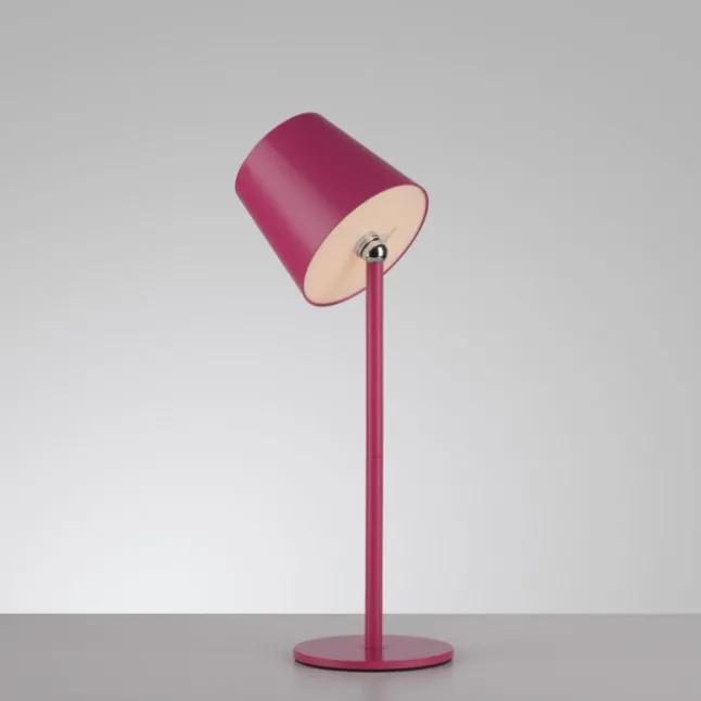 Flaschenleuchte, Akku, mit zusätzlichem Fuß, pink