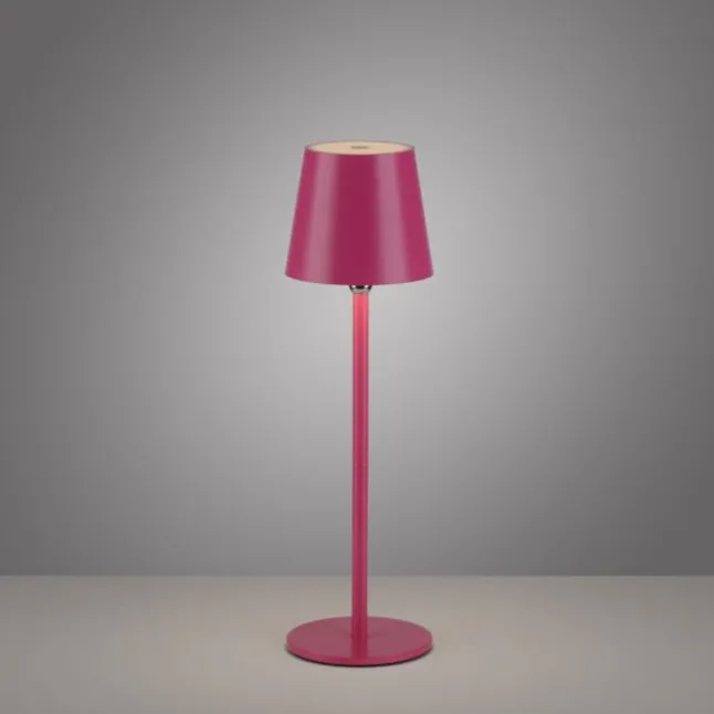 Flaschenleuchte, Akku, mit zusätzlichem Fuß, pink