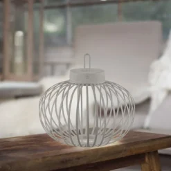 JUST LIGHT Akku Leuchte Gabbia Tisch oder Pendelleuchte, weiß