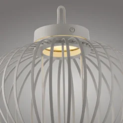 JUST LIGHT Akku Leuchte Gabbia Tisch oder Pendelleuchte, weiß