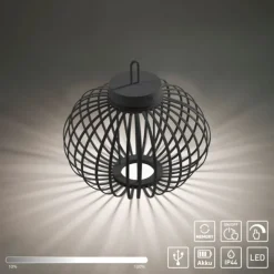 JUST LIGHT Akku Leuchte Gabbia Tisch oder Pendelleuchte