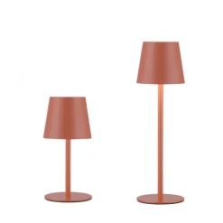 JUST LIGHT AKKU Tischleuchten-Set BURIA, 2er, orange