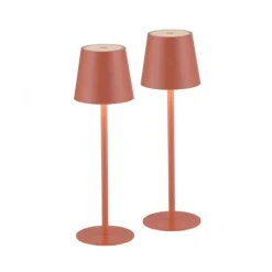 JUST LIGHT AKKU Tischleuchten-Set BURIA, 2er, orange