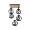 JUST LIGHT LED Deckenleuchte GERDA WIDOW 5-flammig Holz rauchfarben