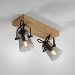 JUST LIGHT LED Deckenleuchte GERDA LANGSTRÖM 2-flammig Eiche Echtholz