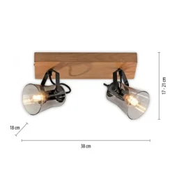 JUST LIGHT LED Deckenleuchte GERDA LANGSTRÖM 2-flammig Eiche Echtholz