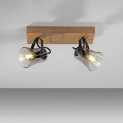 JUST LIGHT LED Deckenleuchte GERDA LANGSTRÖM 2-flammig Eiche Echtholz