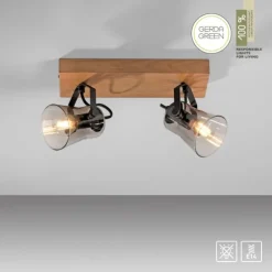 JUST LIGHT LED Deckenleuchte GERDA LANGSTRÖM 2-flammig Eiche Echtholz