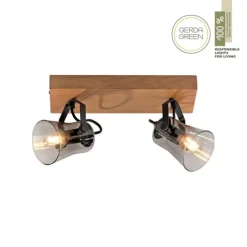 JUST LIGHT LED Deckenleuchte GERDA LANGSTRÖM 2-flammig Eiche Echtholz