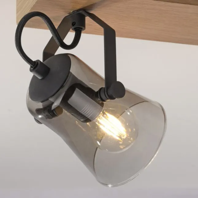JUST LIGHT LED Deckenleuchte GERDA LANGSTRÖM 2-flammig Eiche Echtholz