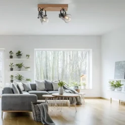 JUST LIGHT LED Deckenleuchte GERDA LANGSTRÖM 2-flammig Eiche Echtholz