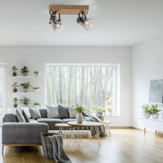 JUST LIGHT LED Deckenleuchte GERDA LANGSTRÖM 2-flammig Eiche Echtholz