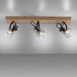 JUST LIGHT LED Deckenleuchte GERDA LANGSTRÖM 3-flammig Eiche Echtholz