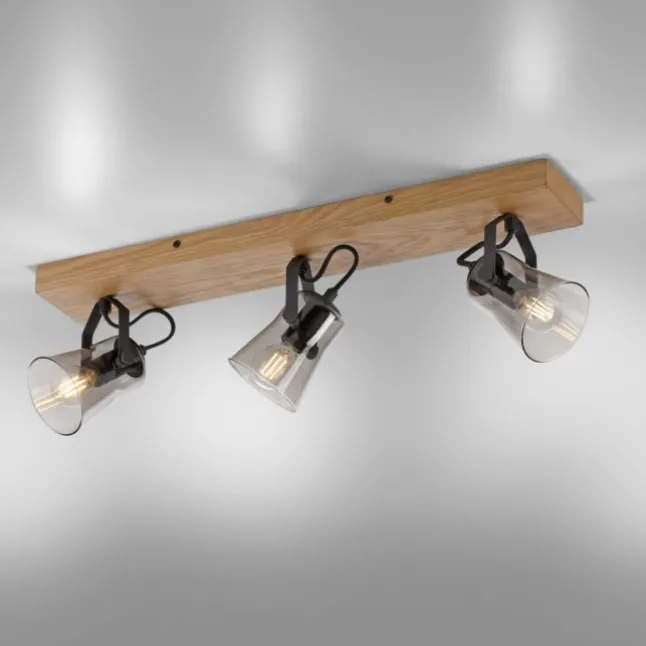 JUST LIGHT LED Deckenleuchte GERDA LANGSTRÖM 3-flammig Eiche Echtholz